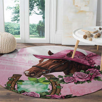 Kentucky Horse Racing Round Carpet Mint Julep Cocktail