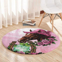 Kentucky Horse Racing Round Carpet Mint Julep Cocktail