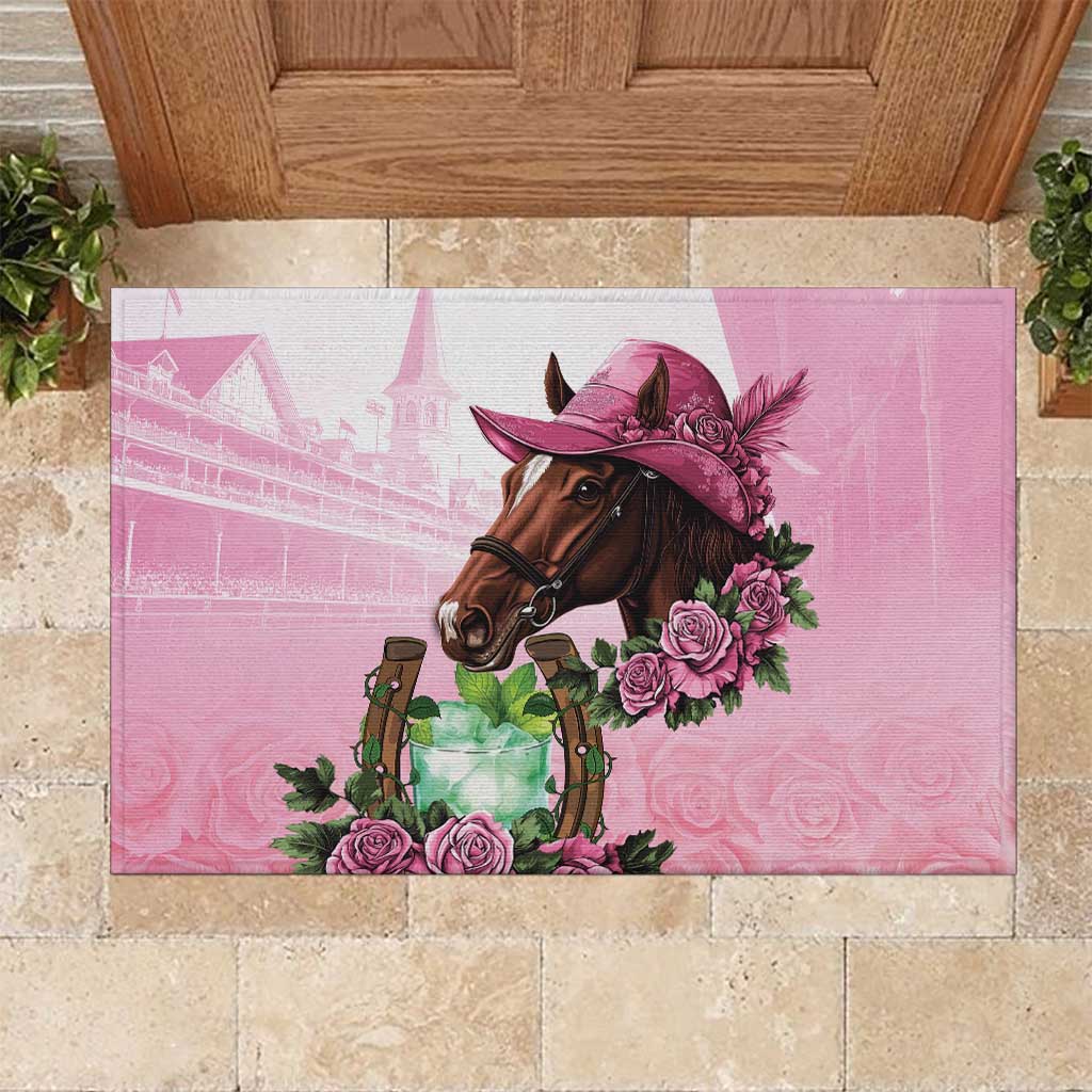 Kentucky Horse Racing Rubber Doormat Mint Julep Cocktail