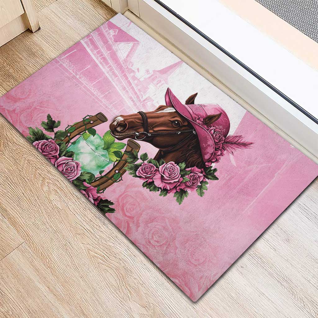 Kentucky Horse Racing Rubber Doormat Mint Julep Cocktail