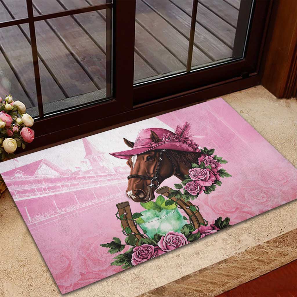Kentucky Horse Racing Rubber Doormat Mint Julep Cocktail