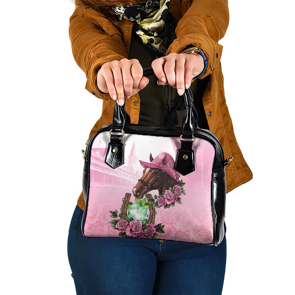 Kentucky Horse Racing Shoulder Handbag Mint Julep Cocktail