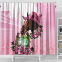 Kentucky Horse Racing Shower Curtain Mint Julep Cocktail