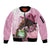 Kentucky Horse Racing Sleeve Zip Bomber Jacket Mint Julep Cocktail