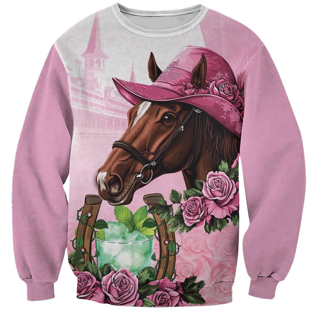 Kentucky Horse Racing Sweatshirt Mint Julep Cocktail