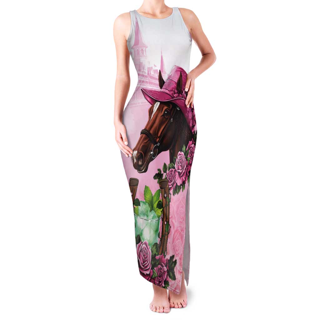 Kentucky Horse Racing Tank Maxi Dress Mint Julep Cocktail