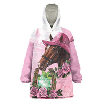 Kentucky Horse Racing Wearable Blanket Hoodie Mint Julep Cocktail