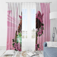 Kentucky Horse Racing Window Curtain Mint Julep Cocktail