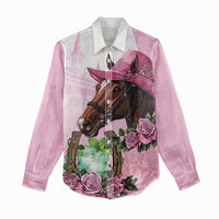 Kentucky Horse Racing Women Casual Shirt Mint Julep Cocktail