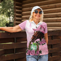 Kentucky Horse Racing Women Polo Shirt Mint Julep Cocktail