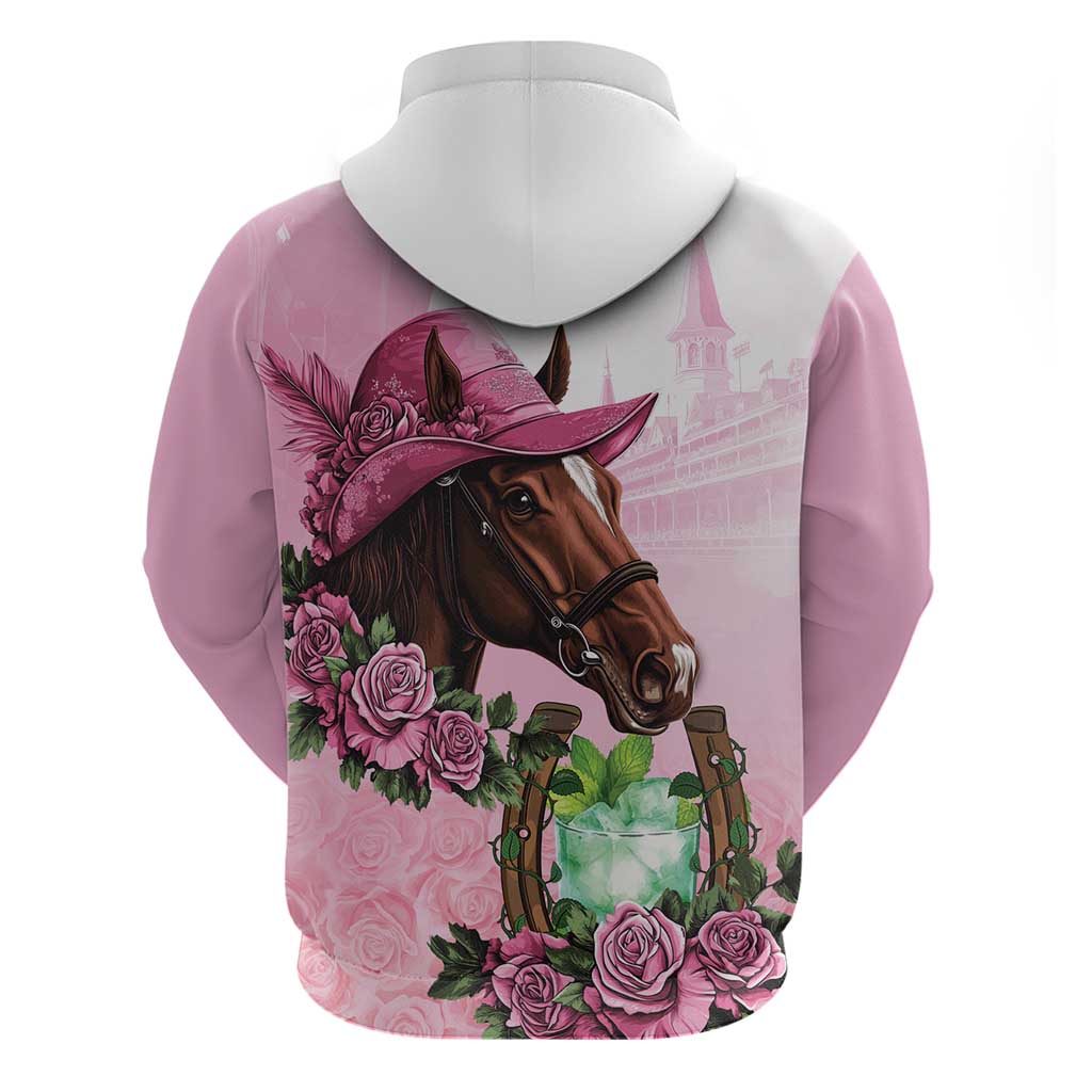 Kentucky Horse Racing Zip Hoodie Mint Julep Cocktail