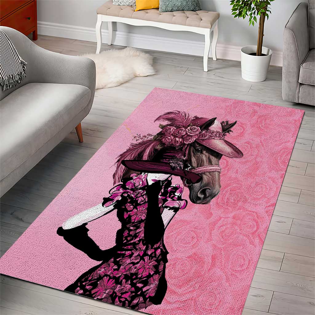 Kentucky Horse Racing Area Rug Derby Ladies With Roses