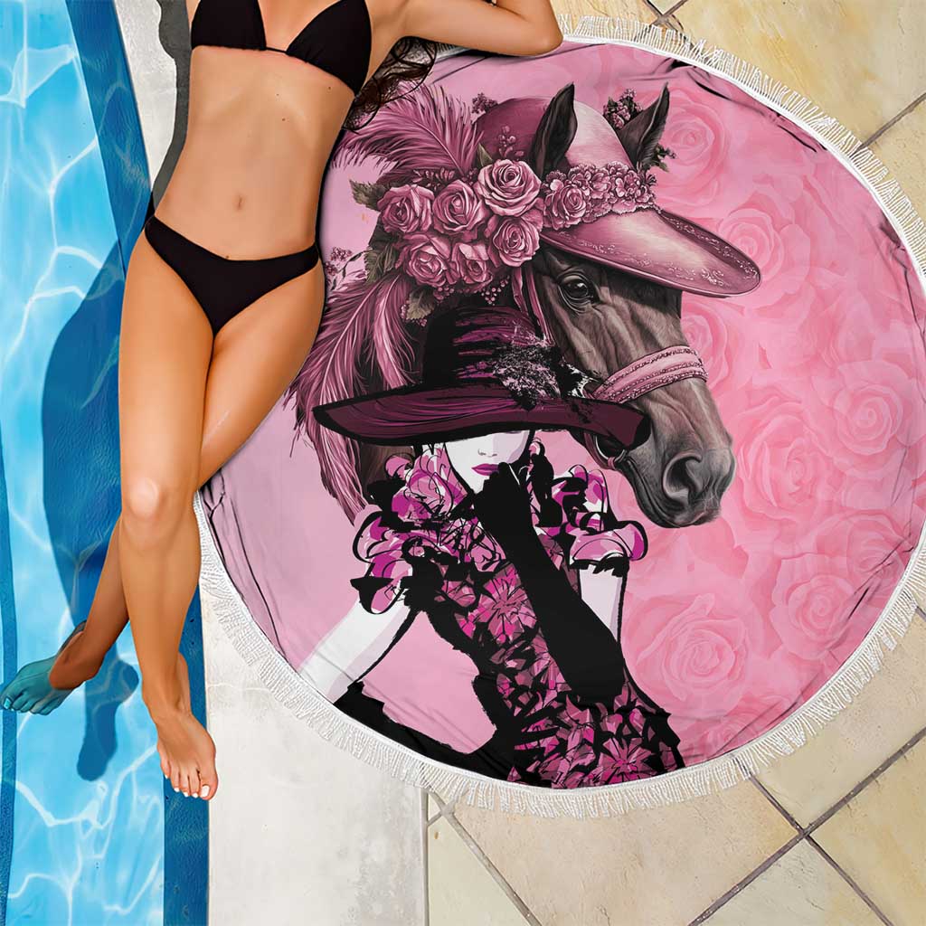 Kentucky Horse Racing Beach Blanket Derby Ladies With Roses