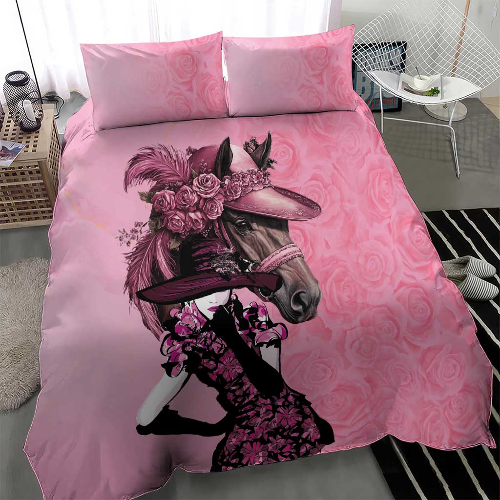 Kentucky Horse Racing Bedding Set Derby Ladies With Roses