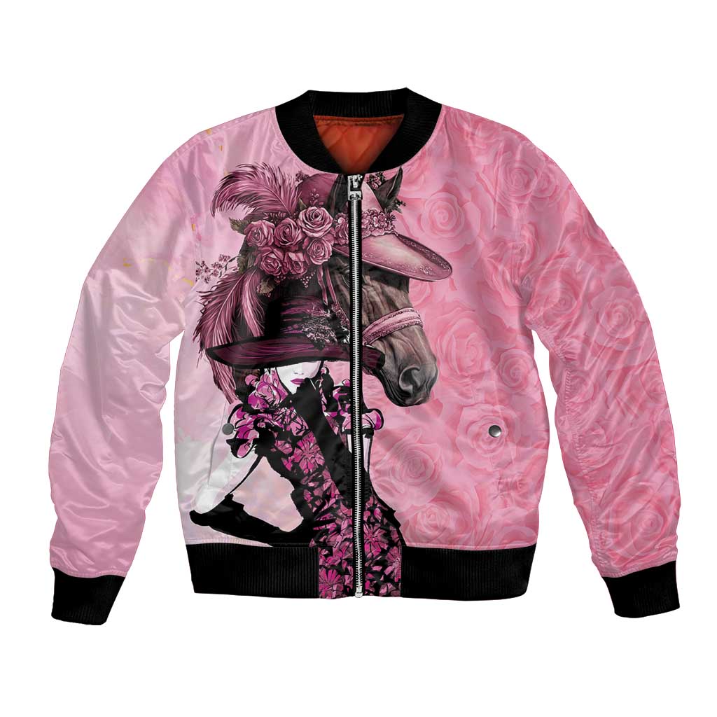 Kentucky Horse Racing Bomber Jacket Derby Ladies With Roses