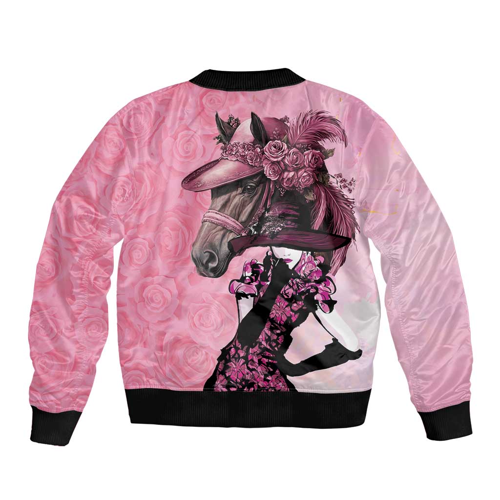 Kentucky Horse Racing Bomber Jacket Derby Ladies With Roses