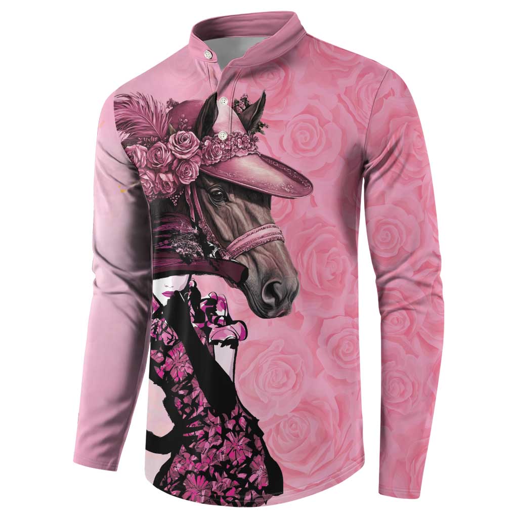 Kentucky Horse Racing Button Sweatshirt Derby Ladies With Roses