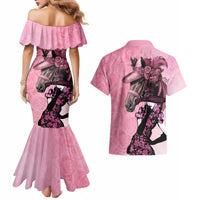 Kentucky Horse Racing Couples Matching Mermaid Dress and Hawaiian Shirt Derby Ladies With Roses