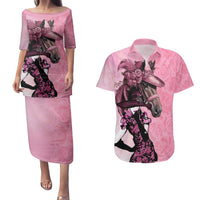 Kentucky Horse Racing Couples Matching Puletasi and Hawaiian Shirt Derby Ladies With Roses