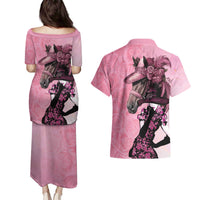 Kentucky Horse Racing Couples Matching Puletasi and Hawaiian Shirt Derby Ladies With Roses