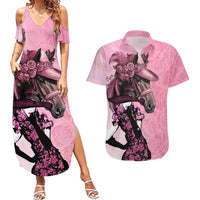 Kentucky Horse Racing Couples Matching Summer Maxi Dress and Hawaiian Shirt Derby Ladies With Roses