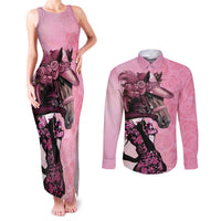 Kentucky Horse Racing Couples Matching Tank Maxi Dress and Long Sleeve Button Shirt Derby Ladies With Roses