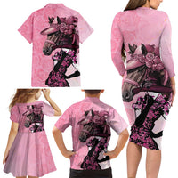 Kentucky Horse Racing Family Matching Long Sleeve Bodycon Dress and Hawaiian Shirt Derby Ladies With Roses