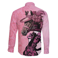 Kentucky Horse Racing Family Matching Off The Shoulder Long Sleeve Dress and Hawaiian Shirt Derby Ladies With Roses