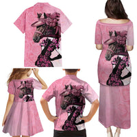 Kentucky Horse Racing Family Matching Puletasi and Hawaiian Shirt Derby Ladies With Roses