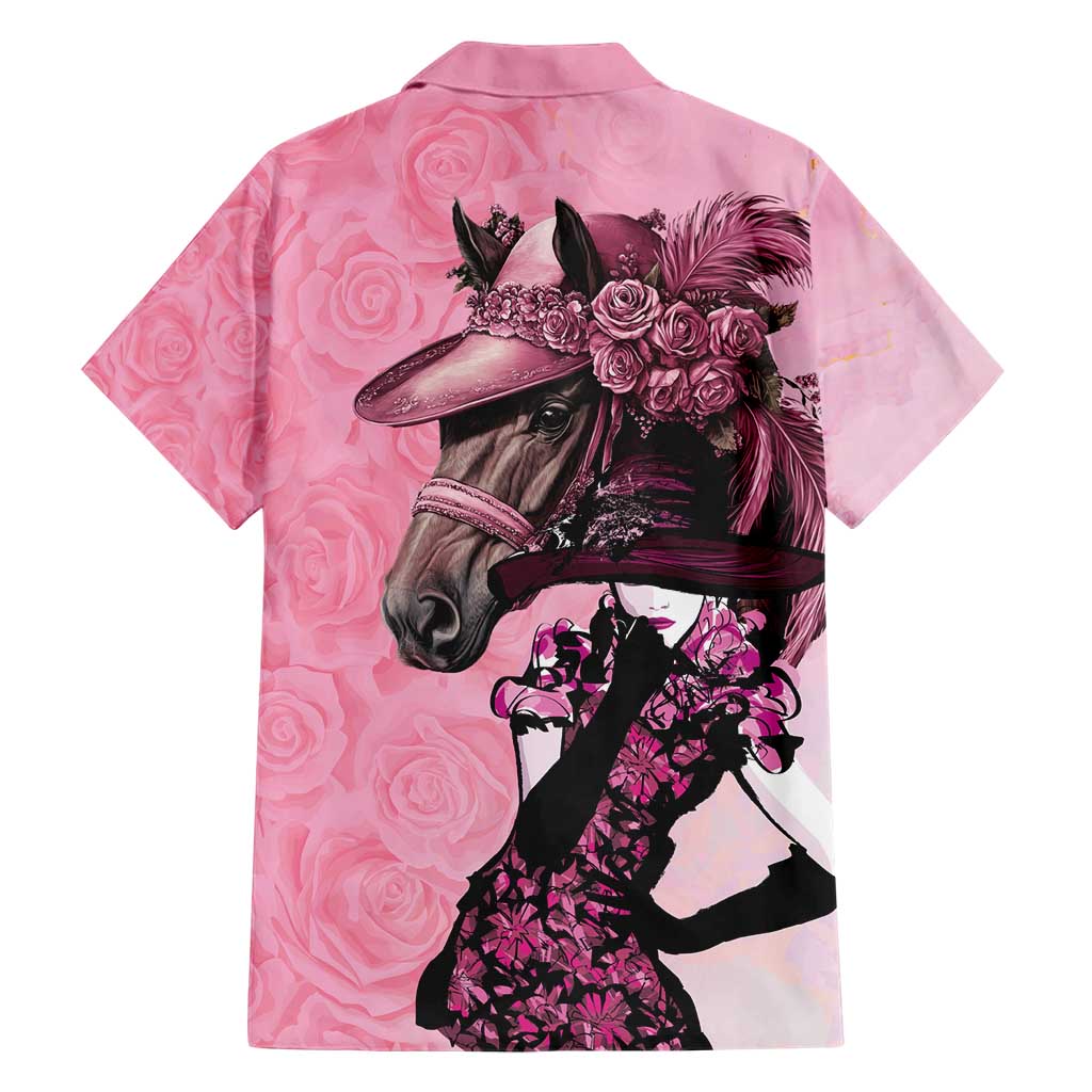 Kentucky Horse Racing Family Matching Short Sleeve Bodycon Dress and Hawaiian Shirt Derby Ladies With Roses