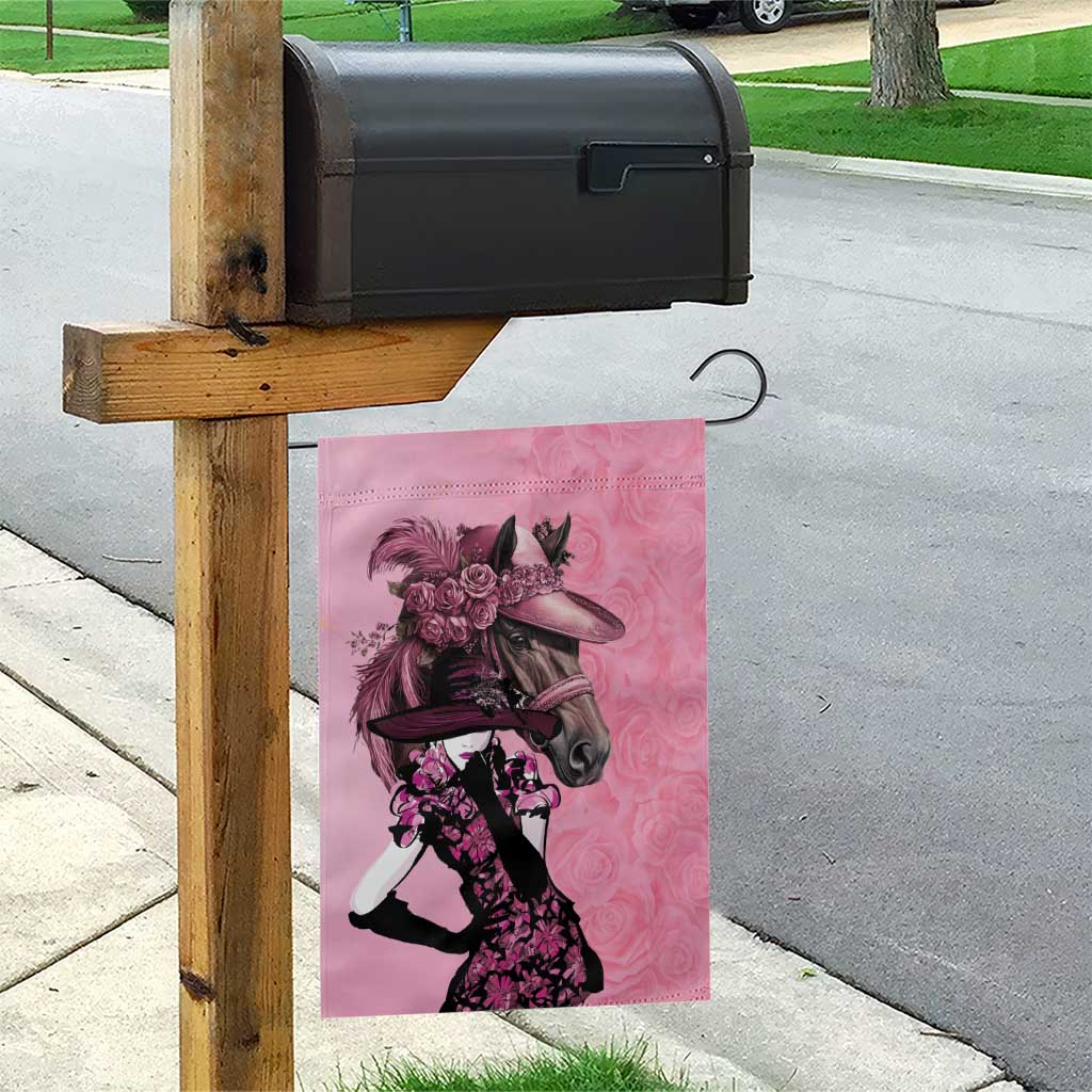 Kentucky Horse Racing Garden Flag Derby Ladies With Roses