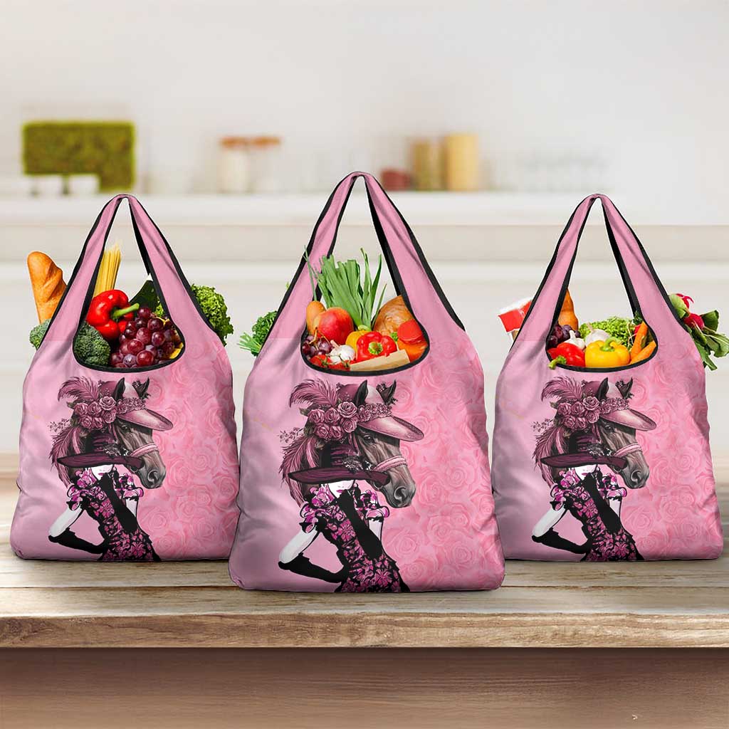 Kentucky Horse Racing Grocery Bag Derby Ladies With Roses