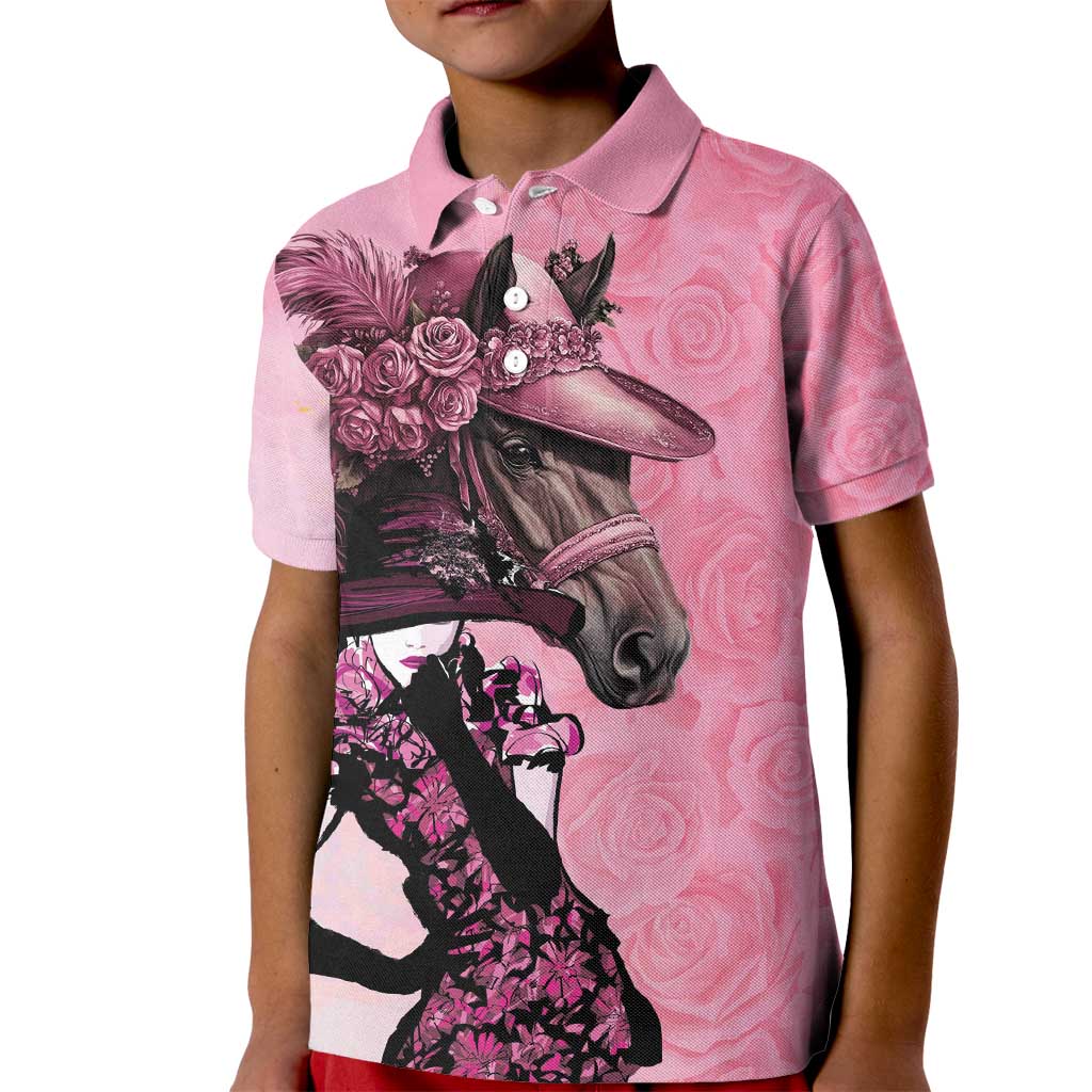 Kentucky Horse Racing Kid Polo Shirt Derby Ladies With Roses