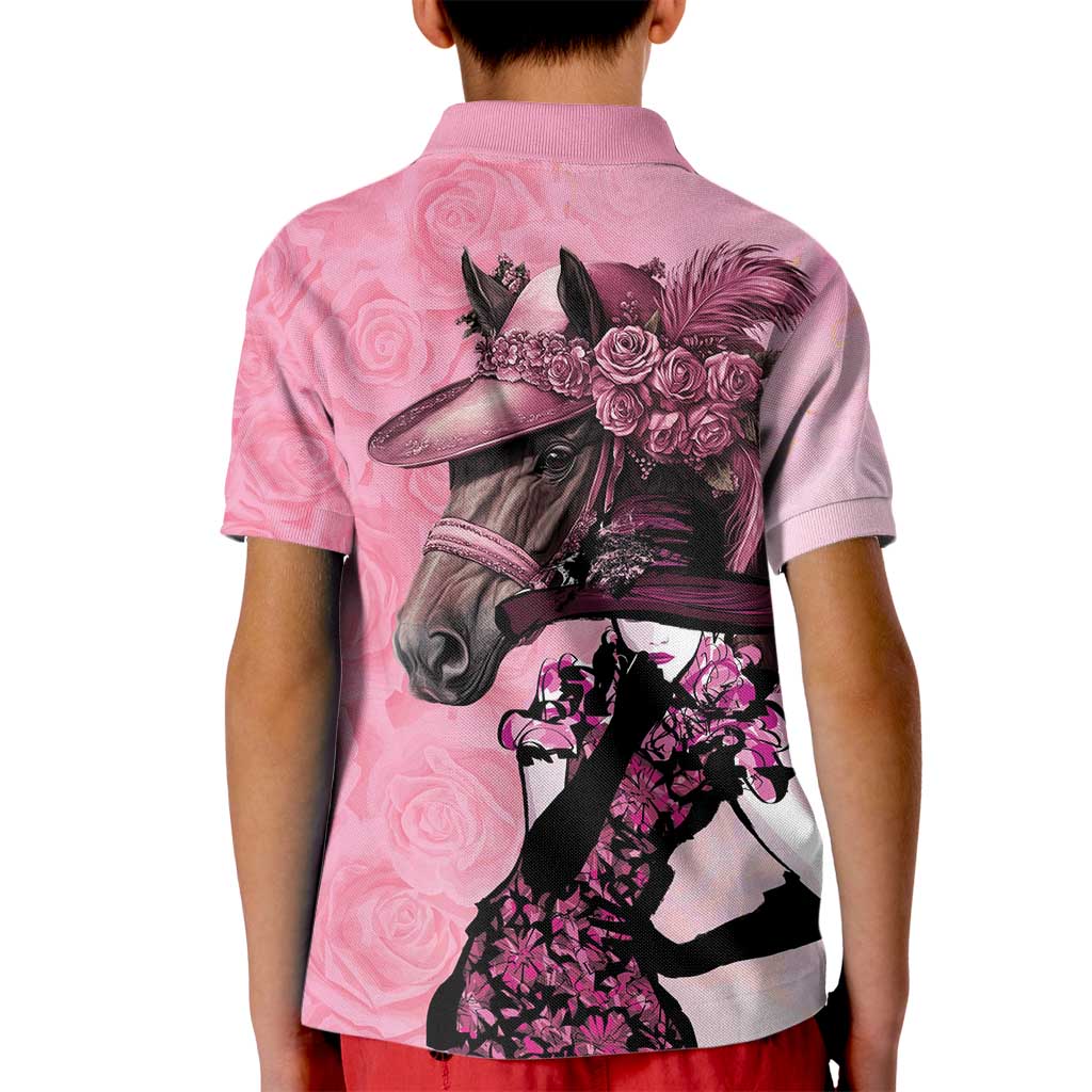 Kentucky Horse Racing Kid Polo Shirt Derby Ladies With Roses