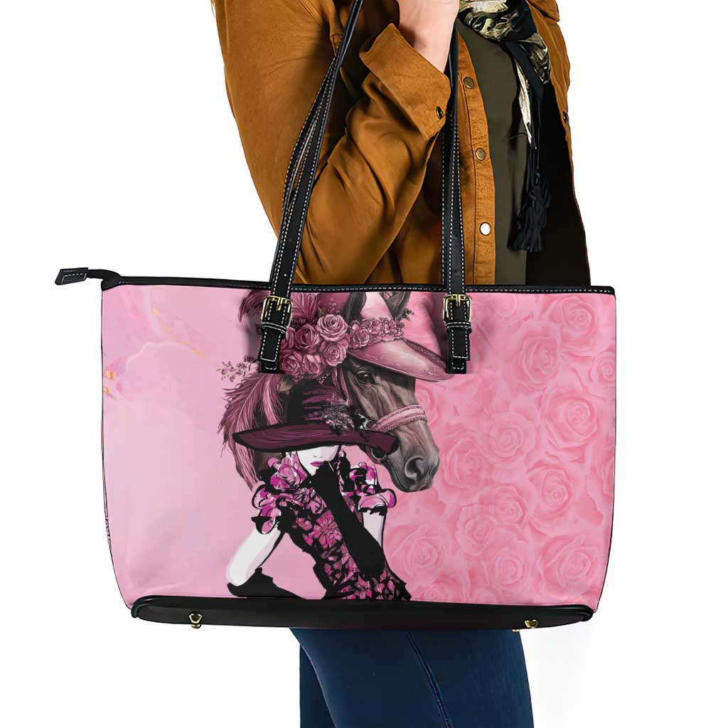 Kentucky Horse Racing Leather Tote Bag Derby Ladies With Roses