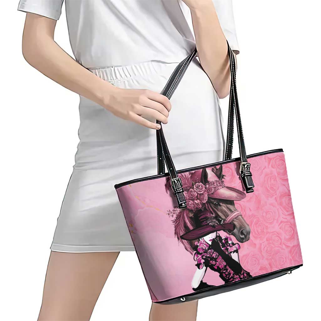 Kentucky Horse Racing Leather Tote Bag Derby Ladies With Roses