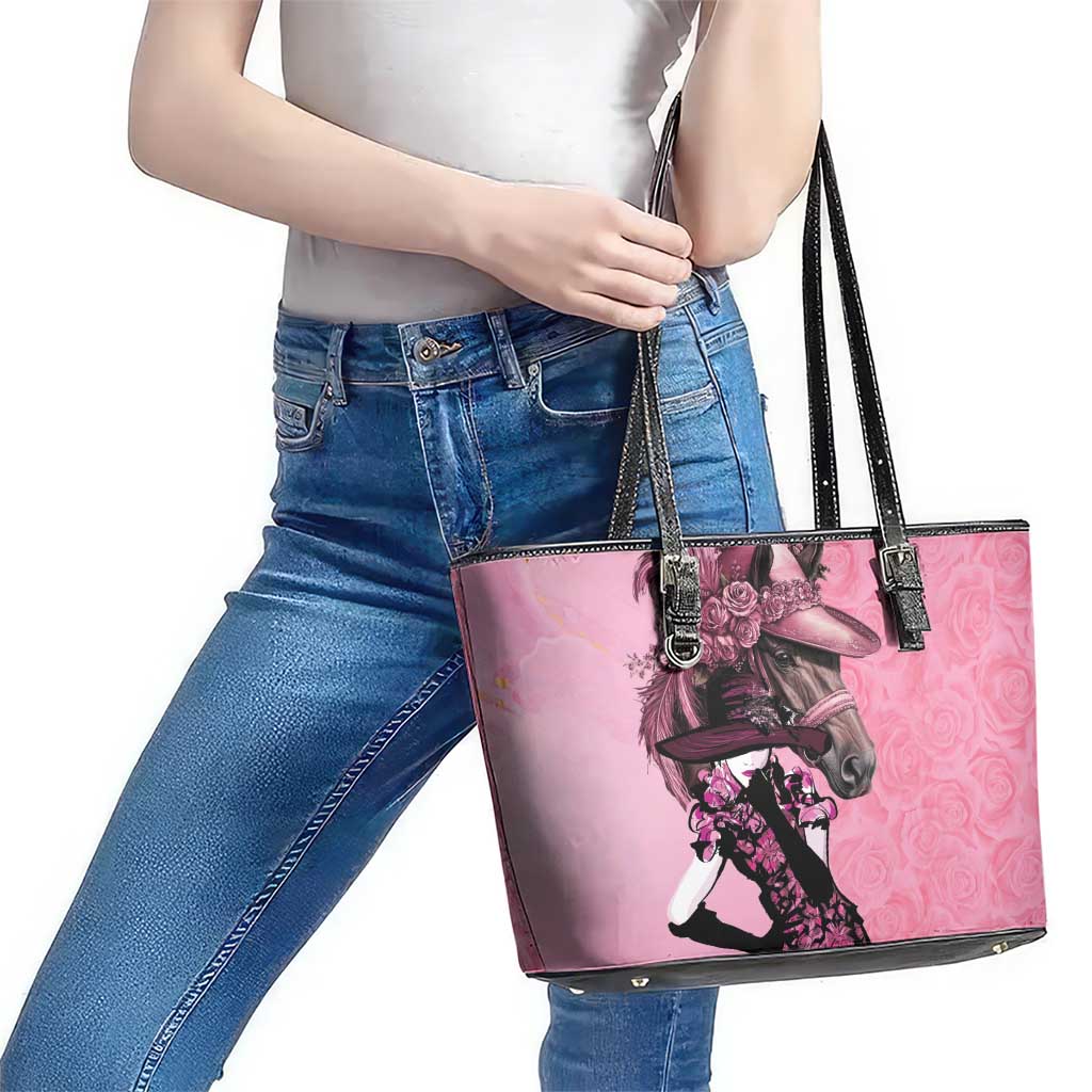 Kentucky Horse Racing Leather Tote Bag Derby Ladies With Roses