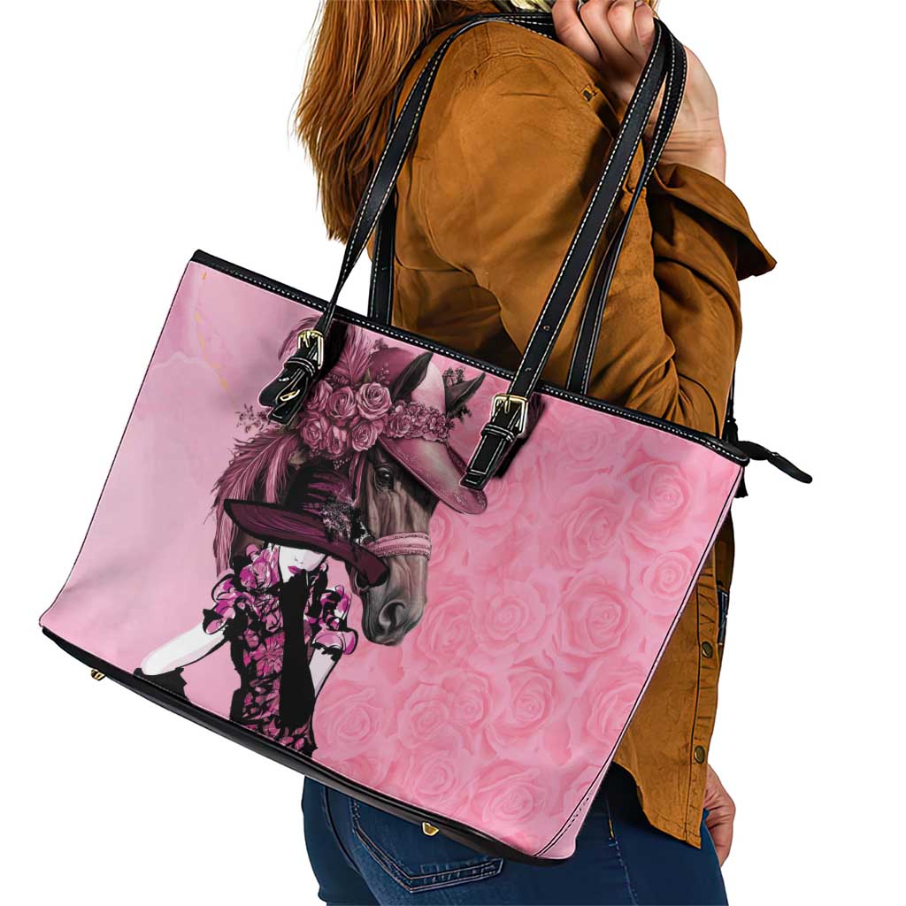 Kentucky Horse Racing Leather Tote Bag Derby Ladies With Roses