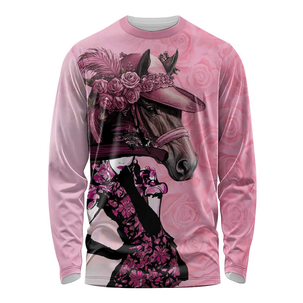 Kentucky Horse Racing Long Sleeve Shirt Derby Ladies With Roses