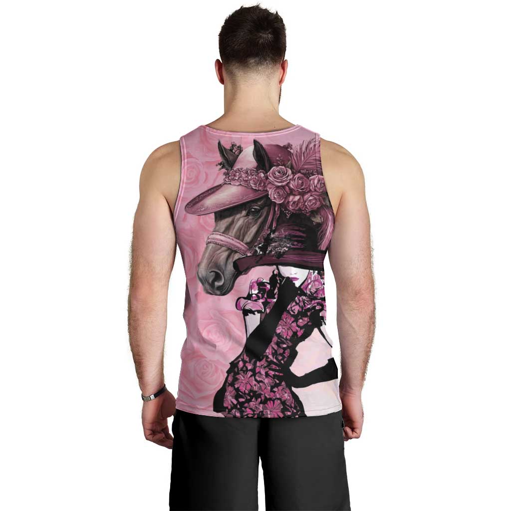 Kentucky Horse Racing Men Tank Top Derby Ladies With Roses