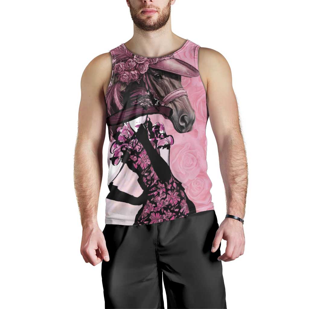 Kentucky Horse Racing Men Tank Top Derby Ladies With Roses