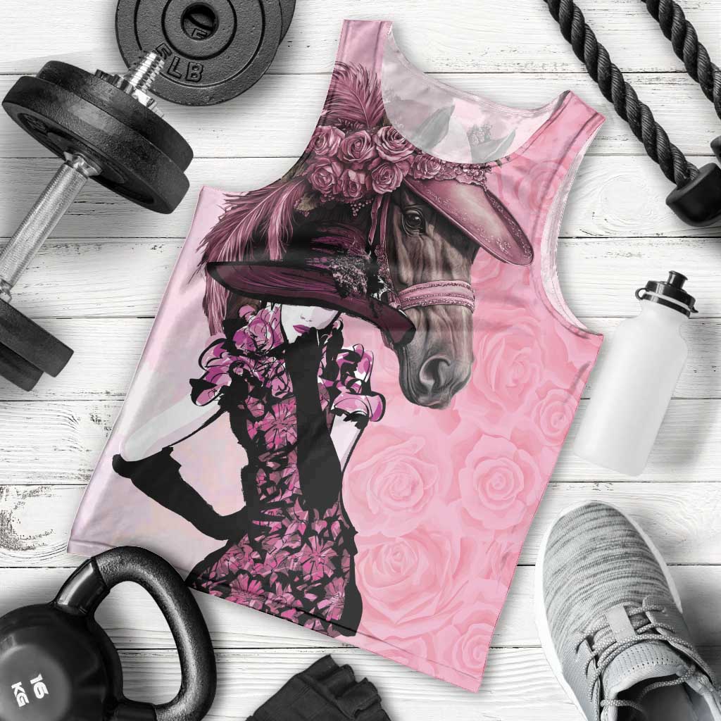 Kentucky Horse Racing Men Tank Top Derby Ladies With Roses