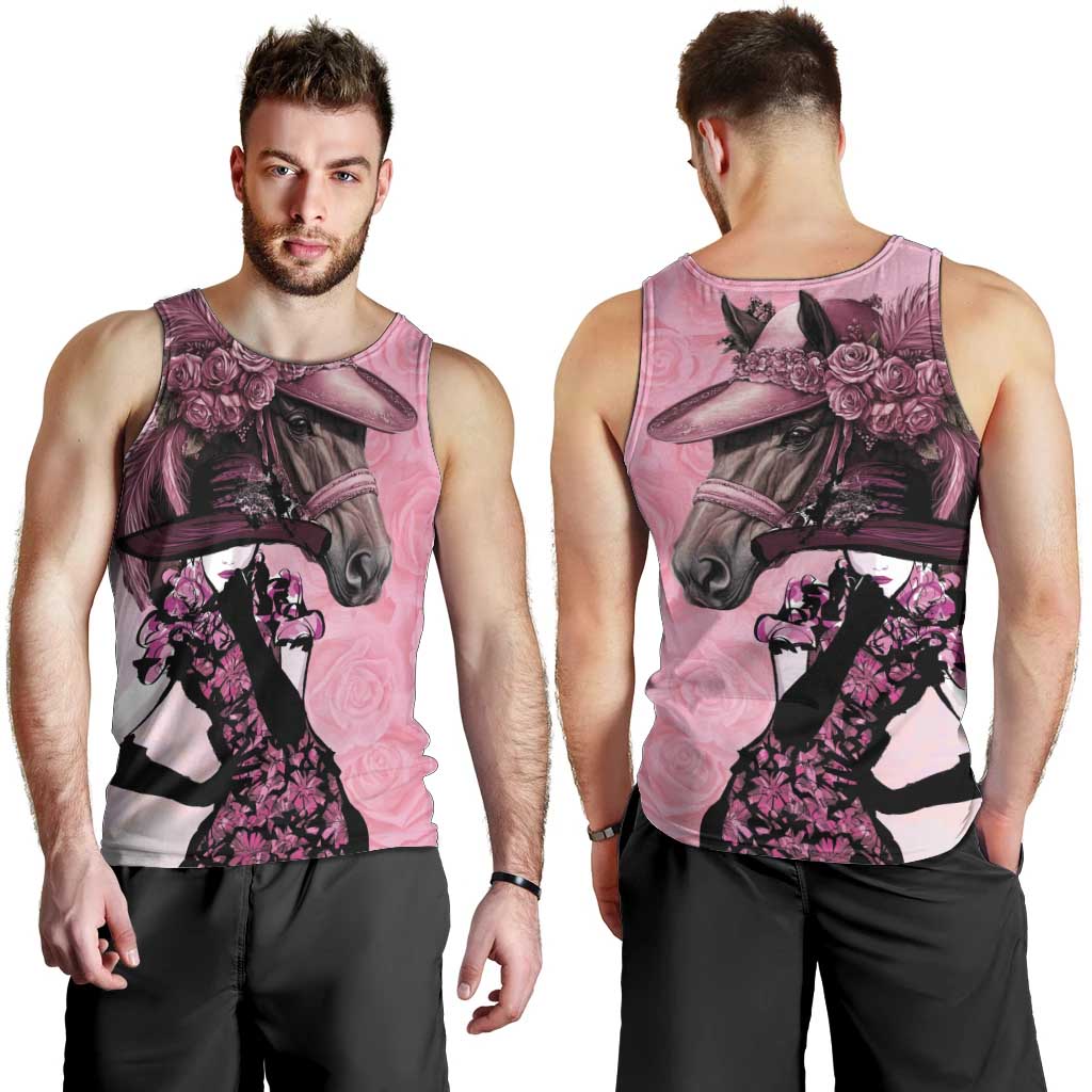 Kentucky Horse Racing Men Tank Top Derby Ladies With Roses