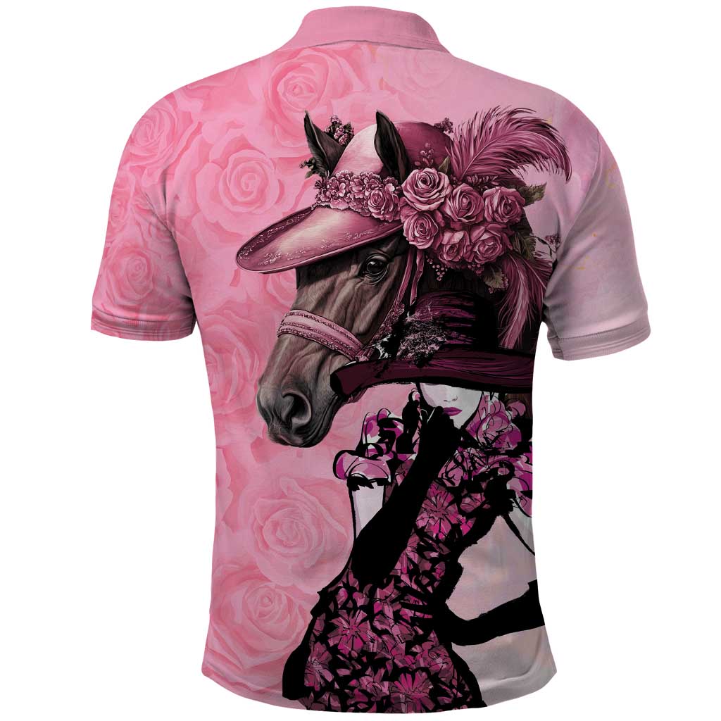 Kentucky Horse Racing Polo Shirt Derby Ladies With Roses