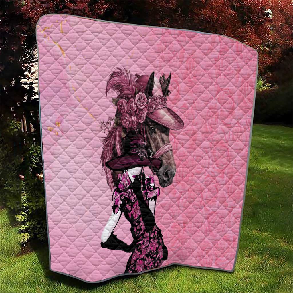 Kentucky Horse Racing Quilt Derby Ladies With Roses