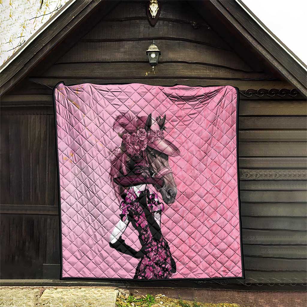 Kentucky Horse Racing Quilt Derby Ladies With Roses