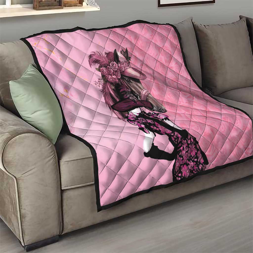 Kentucky Horse Racing Quilt Derby Ladies With Roses