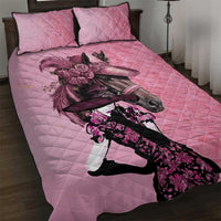 Kentucky Horse Racing Quilt Bed Set Derby Ladies With Roses