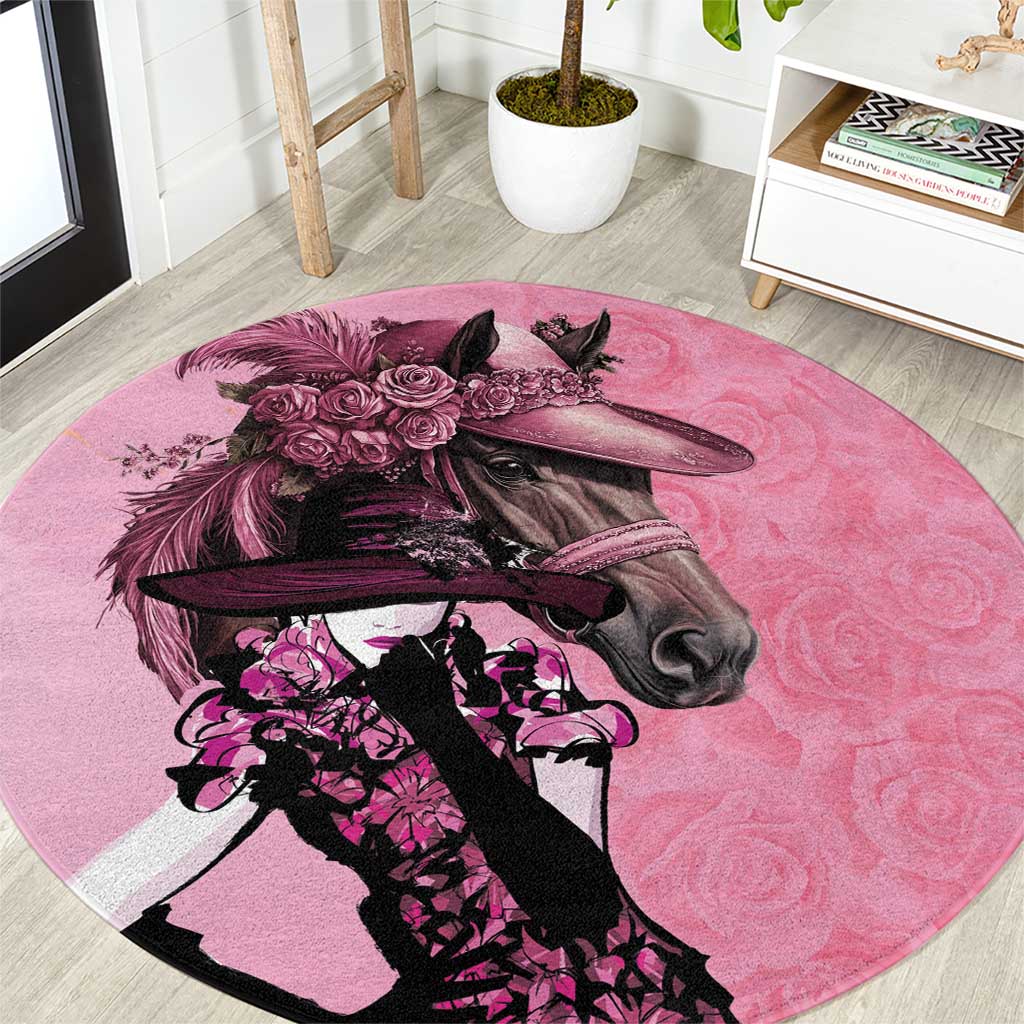 Kentucky Horse Racing Round Carpet Derby Ladies With Roses