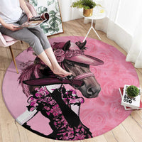 Kentucky Horse Racing Round Carpet Derby Ladies With Roses